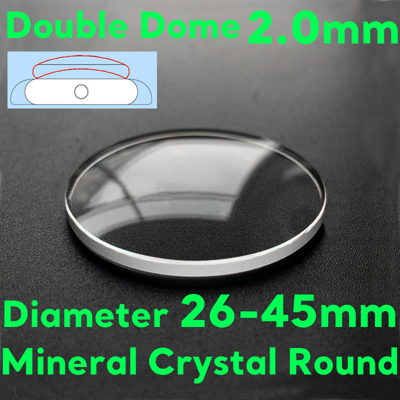 Watch Crystal Replacement - ダブルドーム 2.0 ミリメートル厚さのミネラル時計クリスタル 26 ミリメートル-45 ミリメートル時計ガラス交換透明時計レンズ修理部品