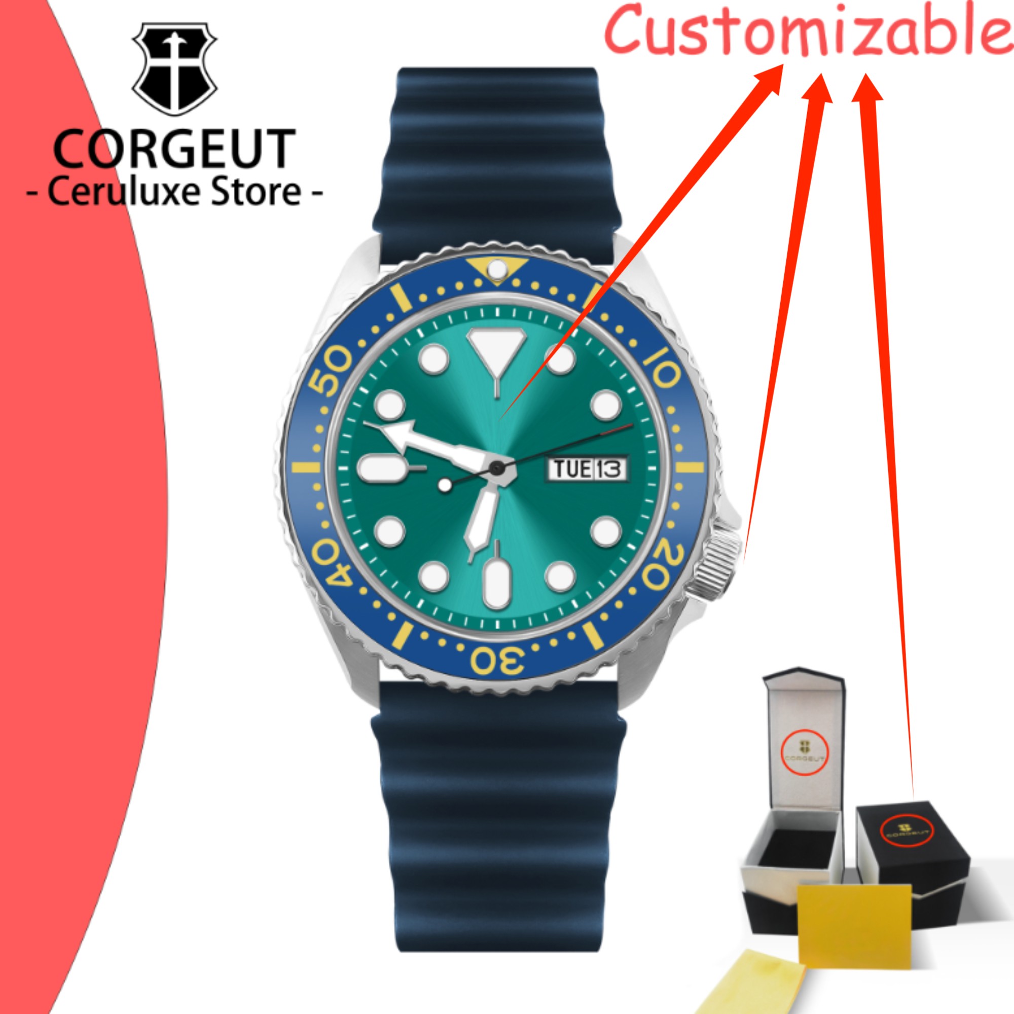 Waterproof Diving Watch - カスタムロゴ ヴィンテージダイバーズウォッチ 機械式メンズ腕時計 100M防水 夜光ダイビング NH36自動巻きムーブメント