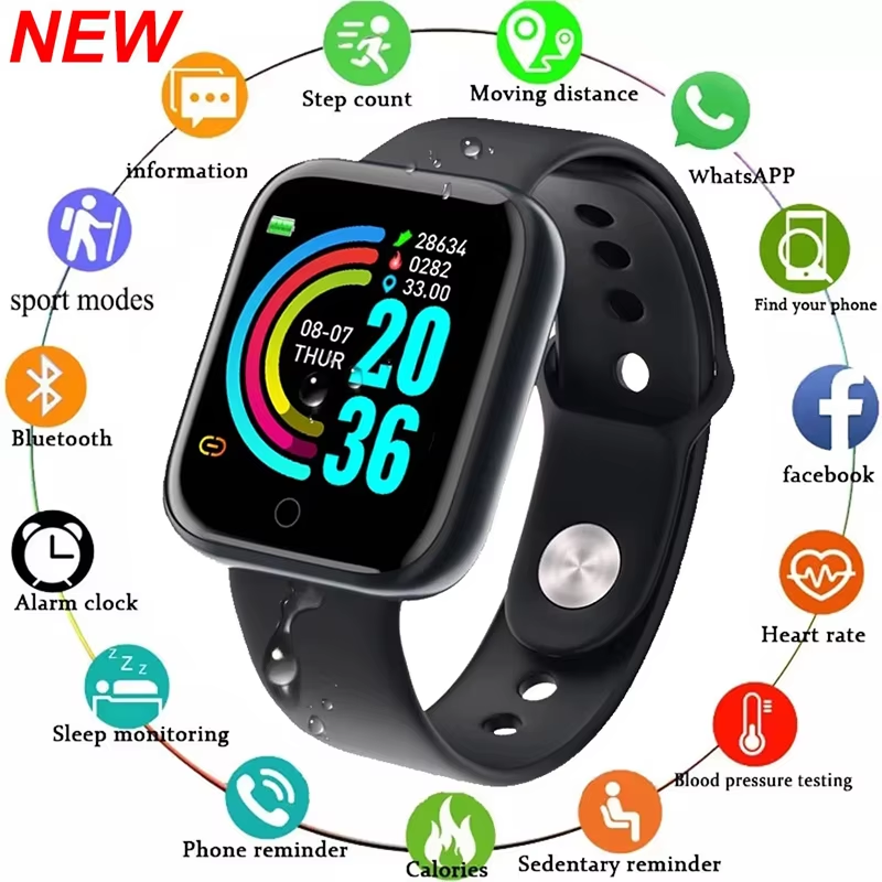 Smartwatch Watches Gift For Men - スマートウォッチ男性女性腕時計スマートウォッチメッセージフィットネスモニターブレスレット誕生日ギフト電子時計 Android IOS 用 ﻿