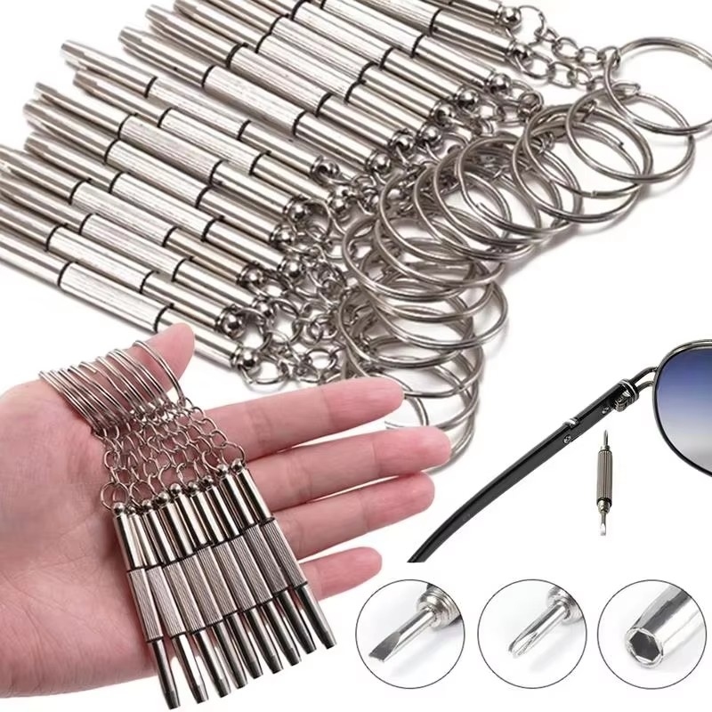 Watch Tool Repair Kit - 2-12 個メガネドライバー眼鏡ドライバー時計修理キットキーホルダー付きポータブルハンドツール精密ドライバーツール