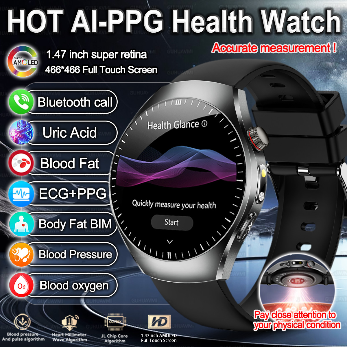 Smartwatch Branded Watches For Women - 新ブランド 2026 アップグレード 健康チェック スマートウォッチ 心電図