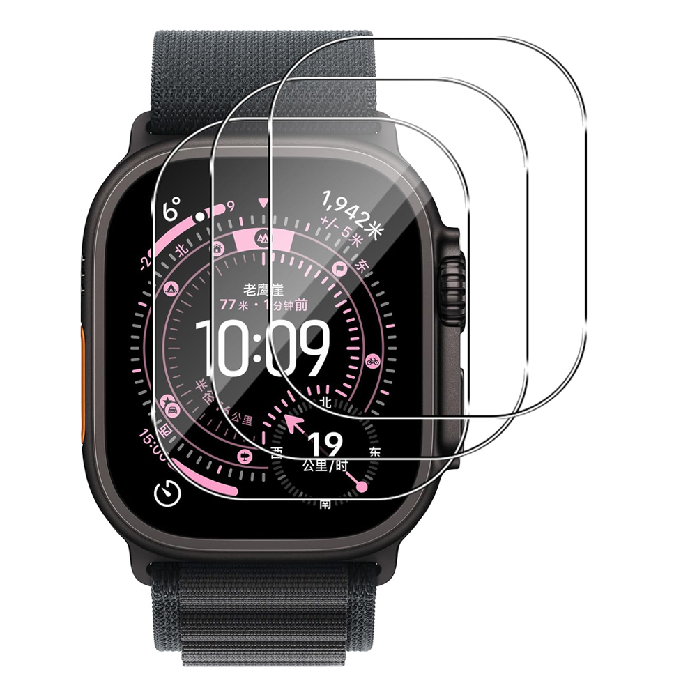 Apple Watch Band - Apple Watch Ultra 3 49mm用強化ガラススクリーンプロテクターアクセサリー、傷防止HDフルフィルム、iWatchシリーズUltra 2