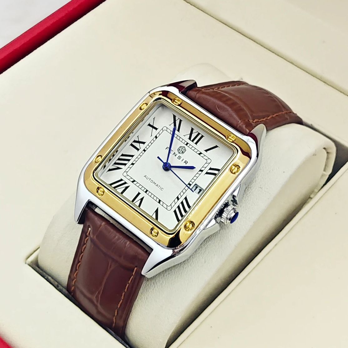 Smartwatch Watches Brand Name - 新しい高級ビジネスカジュアルメンズクォーツ時計、スクエアダイヤル、防水カレンダー表示、レザーストラップ、ヨーロッパとアメリカンスタイル、ファッショナブル、シンプル、多用途、スタイリッシュなメンズウォッチ、さまざまな機会に適しており、ギフトに最適、ブランド時計