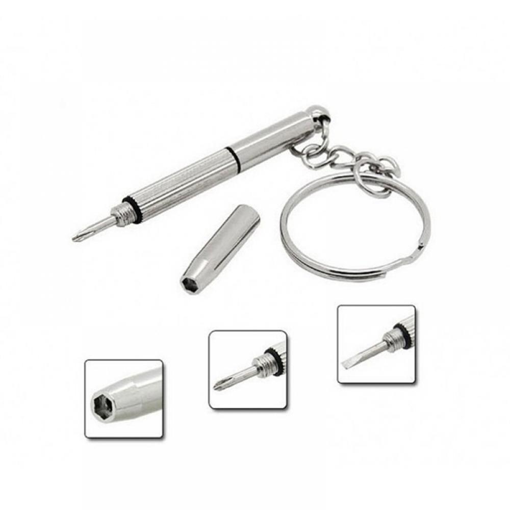 Watch Tool Repair Kit - ポータブル 3 で 1 ドライバー眼鏡サングラス時計修理ドライバーセットキーホルダーステンレス鋼ミニドライバーハンドツール