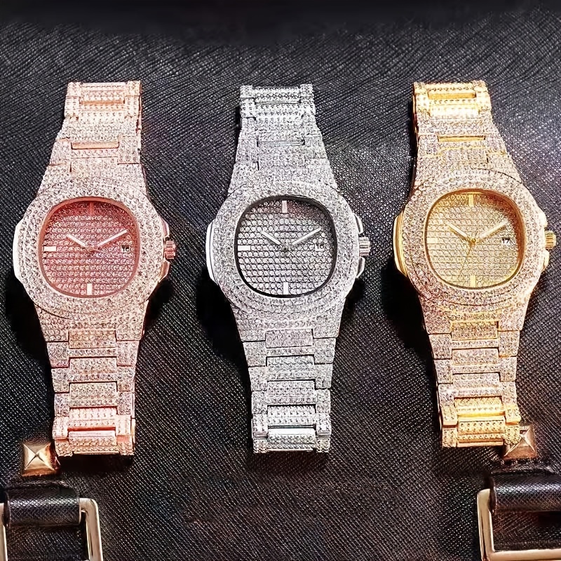 Minimalist Thin Watch - 男性用,ファッショナブルな,オシャレなダイヤモンド,ヒップホップスタイル,トレンディなブランド,1ピースのクォーツ時計