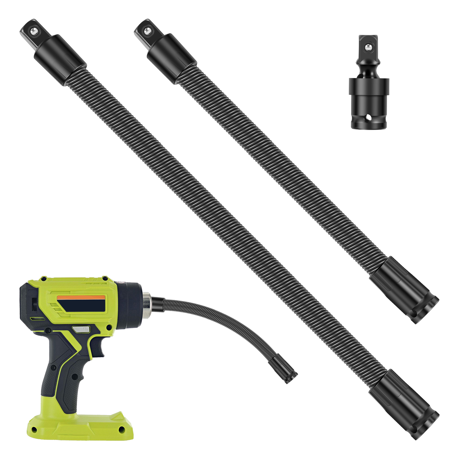 Spring Bar Tool - 1/2フレキシブルソケットエクステンションラチェットスプリングバー45度曲げヘビーデューティーCR-Vトルクエクステンダーアンチスリップツール（整備士用）