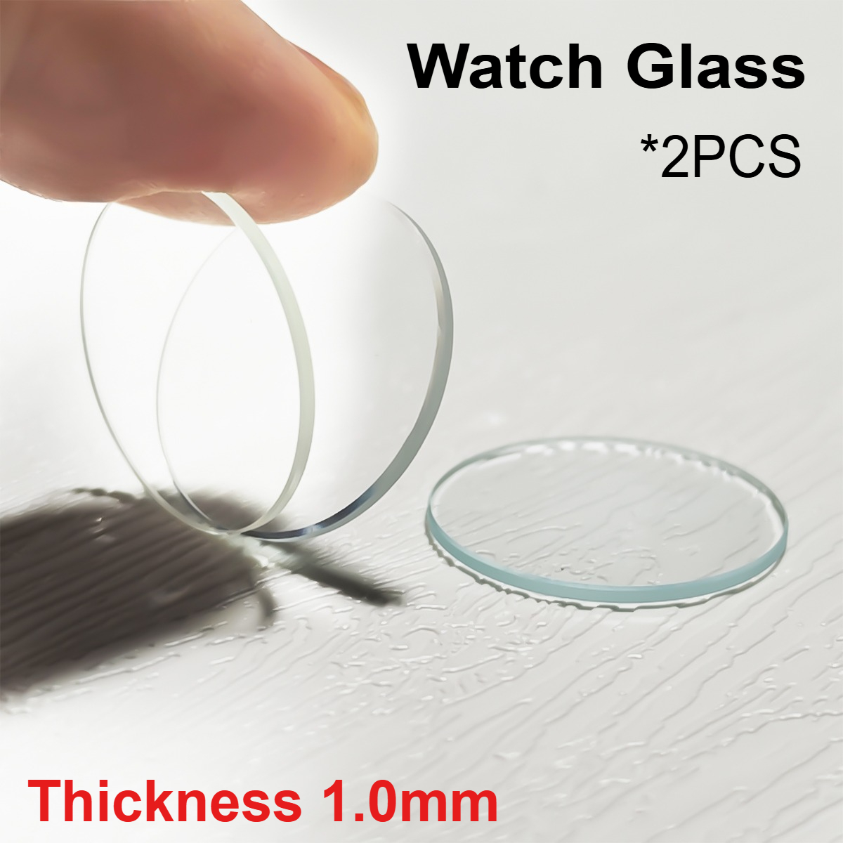 Watch Crystal Replacement - 2 個 15 - 45 ミリメートルフラットラウンド時計クリスタルガラスミネラル透明スマートウォッチ交換用ガラス修理ツール