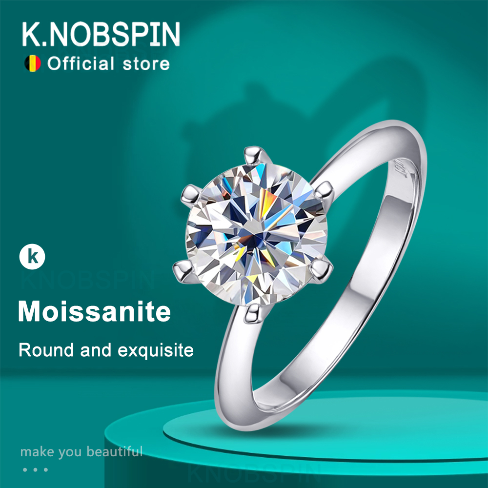 Vs Smartwatch - KNOBSPIN D VVS モアッサナイトリング女性用 6 プロングクラシックトレンディソリティア婚約結婚指輪