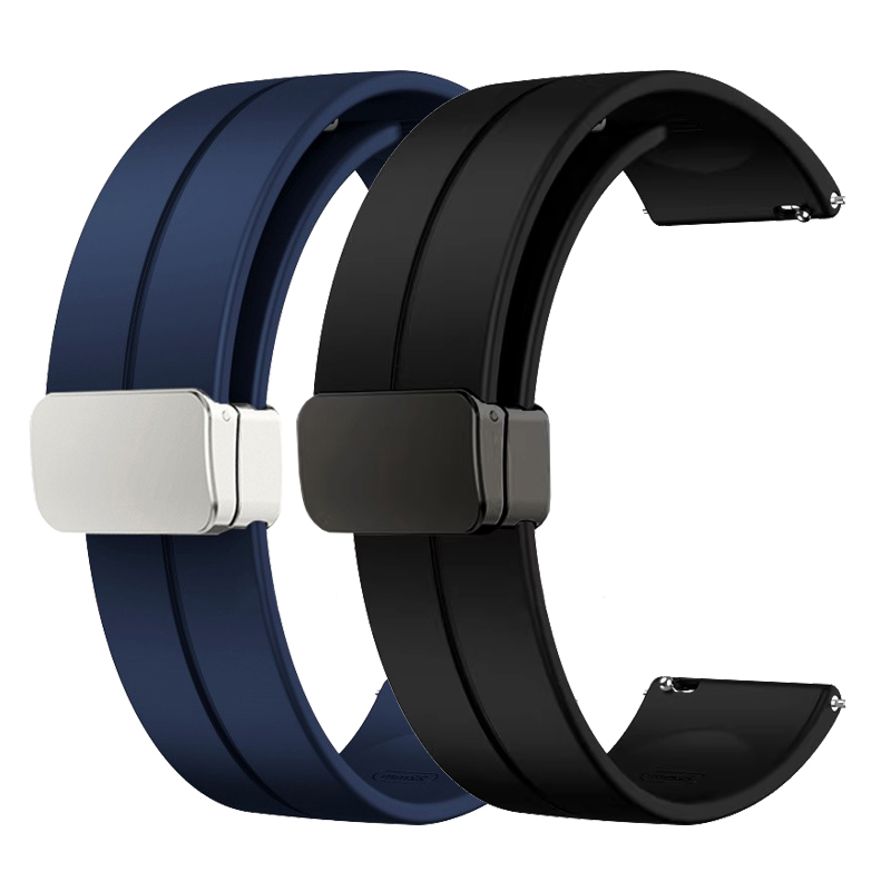 Smartwatch Branded Watches For Women - 男性と女性のためのシリカゲル磁気ブレスレット,黒と月のストラップ,ブランド名,エアロビガックス,swatch,20mmに適しています