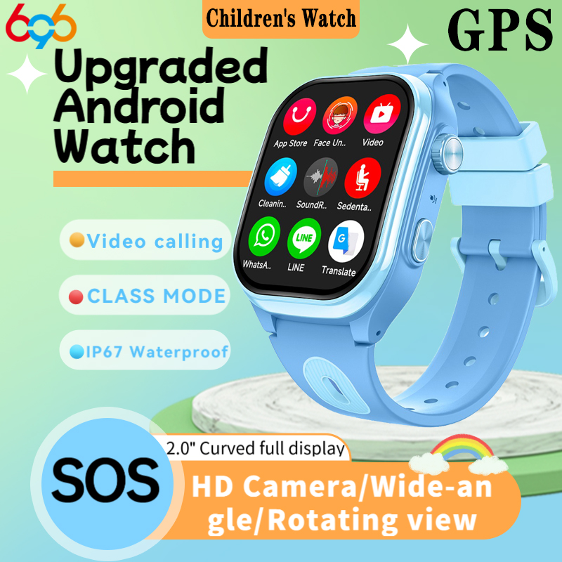 Smartwatch Watches For Kid Boy With Gps - キッズ4Gスマートウォッチ 2+16G アプリダウンロード GPS WIFI ビデオ通話