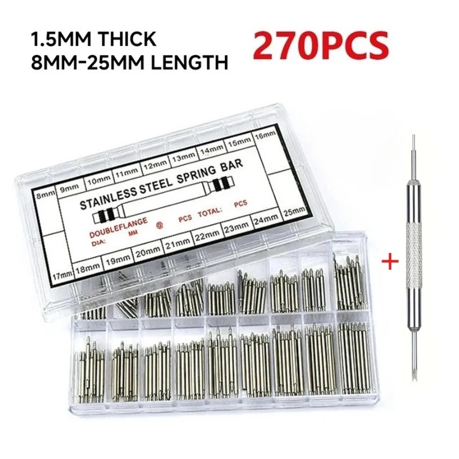 Spring Bar Tool - 270 個/箱 ステンレス鋼スプリングバー 直径 1.5 ミリメートル