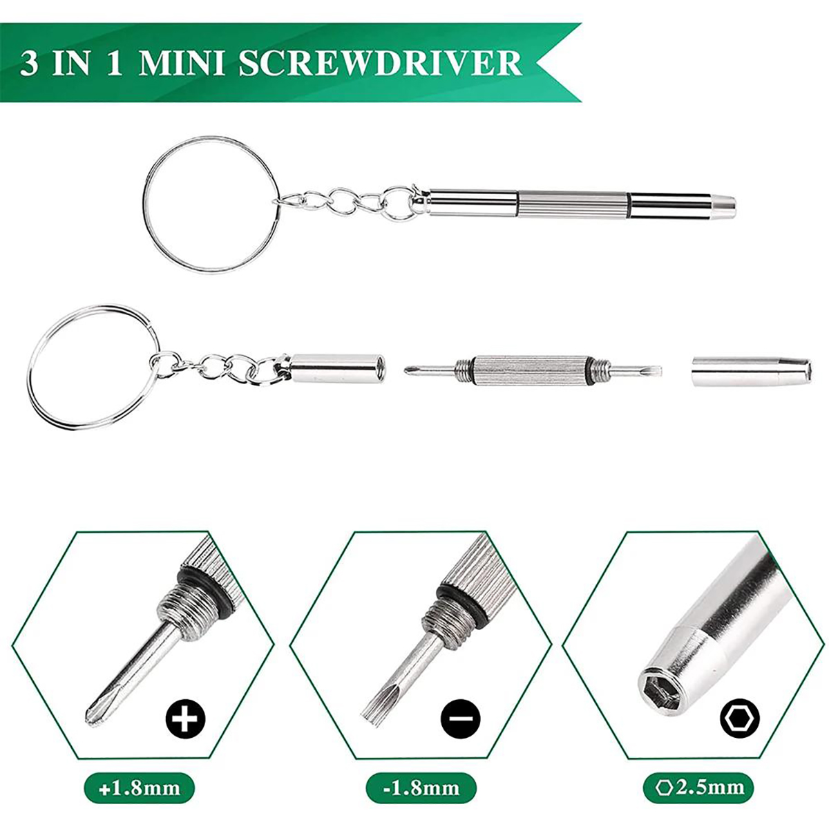 Watch Tool Repair Kit - 1/2/10 個ミニ 3 in1 ドライバー眼鏡光学眼鏡ポータブル眼鏡時計修理キット実用的な家庭用ハンドツール