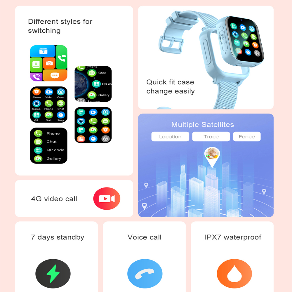 スマートウォッチ キッズ 4G GPS WIFI ビデオ通話 - Smartwatch Watches Gift For Boys With Gps のレビューと価格