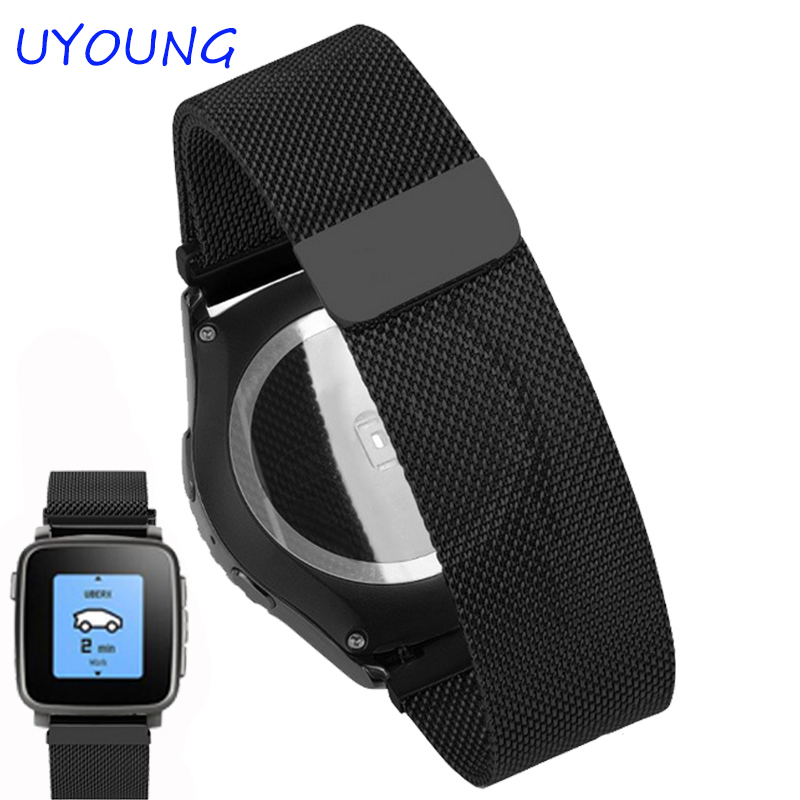 男性用ミラネーゼループストラップ、ラウンドステンレススチール - Smartwatch Pebble Watches のレビューと価格