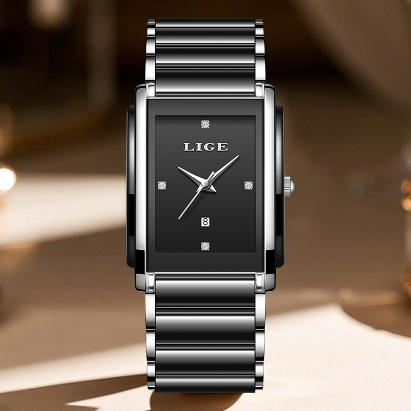 LIGE 新しい高級女性腕時計エレガントなセラミッククォーツ - Waterproof Diving Watch のレビューと価格