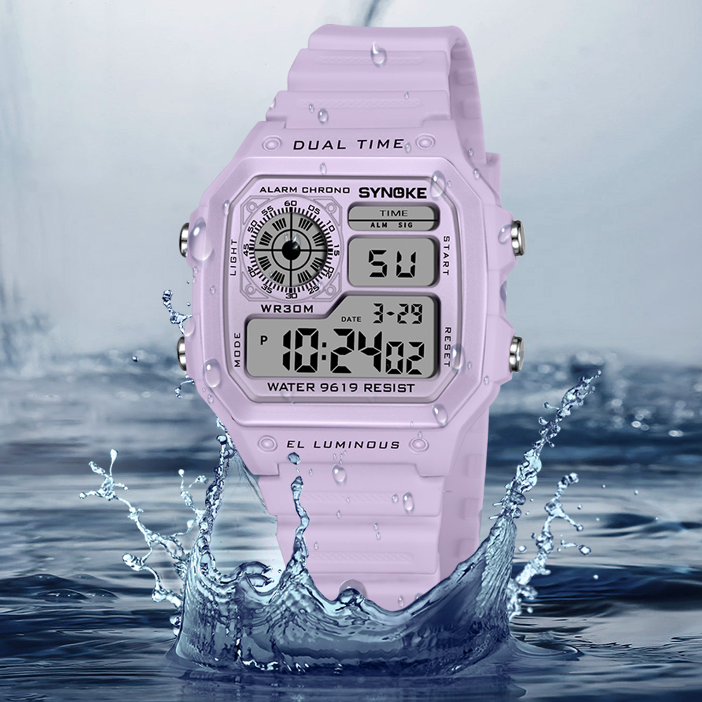 SYNOKE デジタル腕時計レディーススポーツ発光多機能防水 - Waterproof Diving Watch のレビューと価格