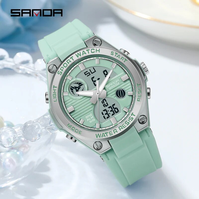 女性用デジタルLED腕時計,スポーツクロノグラフ,クォーツ, - Waterproof Diving Watch のレビューと価格