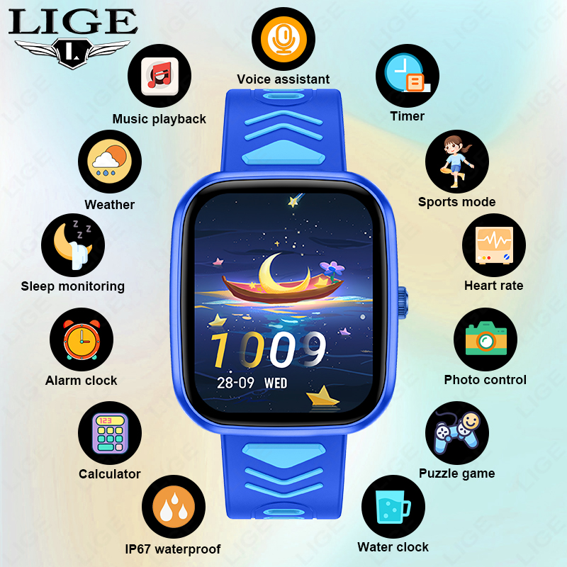LIGE キッズスマートウォッチ ゲーム 防水 電子機器 タ - Smartwatch Watches For Kid Girl のレビューと価格