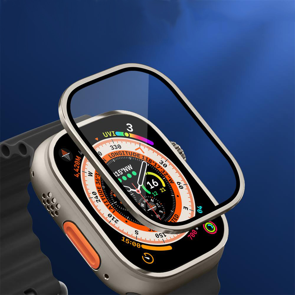 金属バンパー + 強化ガラス Apple Watch ウルト - Apple Watch Band のレビューと価格