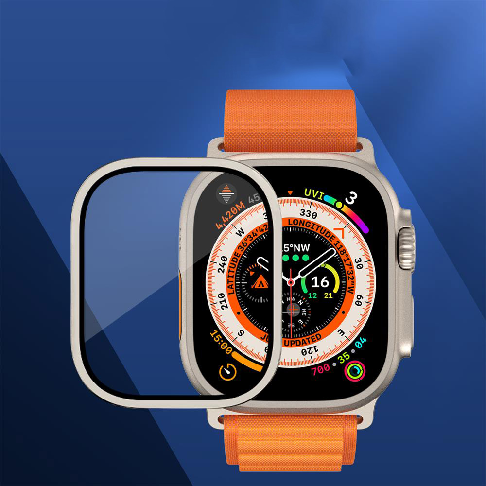 金属バンパー + 強化ガラス Apple Watch ウルト - Apple Watch Band のレビューと価格