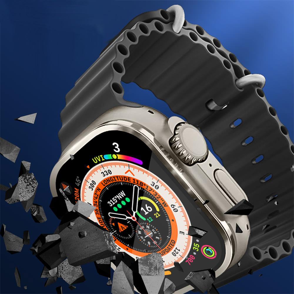 金属バンパー + 強化ガラス Apple Watch ウルト - Apple Watch Band のレビューと価格