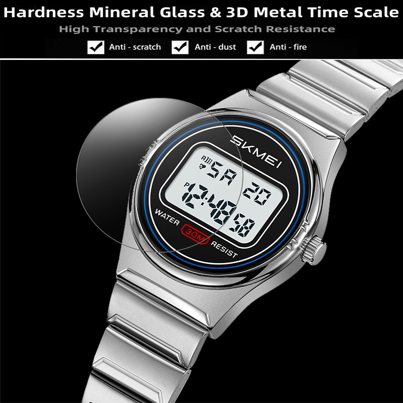 Skmei レディースデジタル腕時計高級スチールストラップ  - Waterproof Diving Watch のレビューと価格