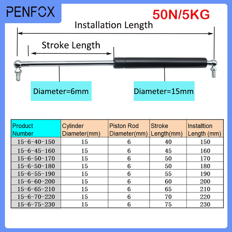 1PC 150-230 ミリメートル 5 キロ/50N ガス - Spring Bar Tool のレビューと価格