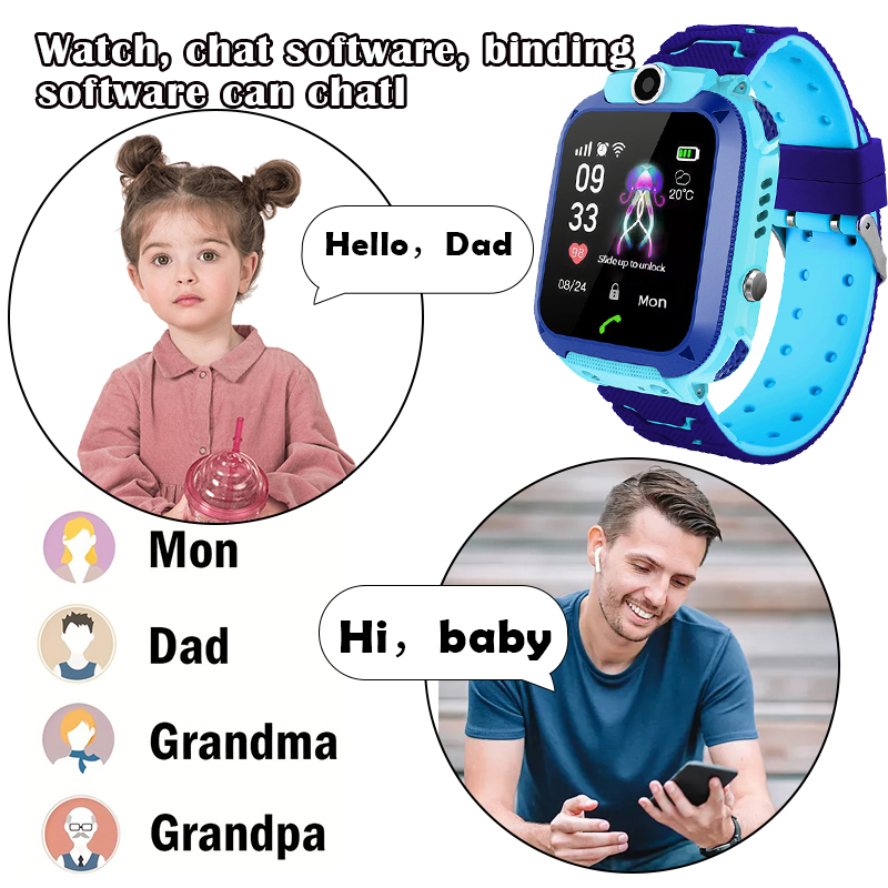 Q12B キッズスマートウォッチ SOSコール、健康モニター - Smartwatch Watches Gift For Boys With Gps のレビューと価格