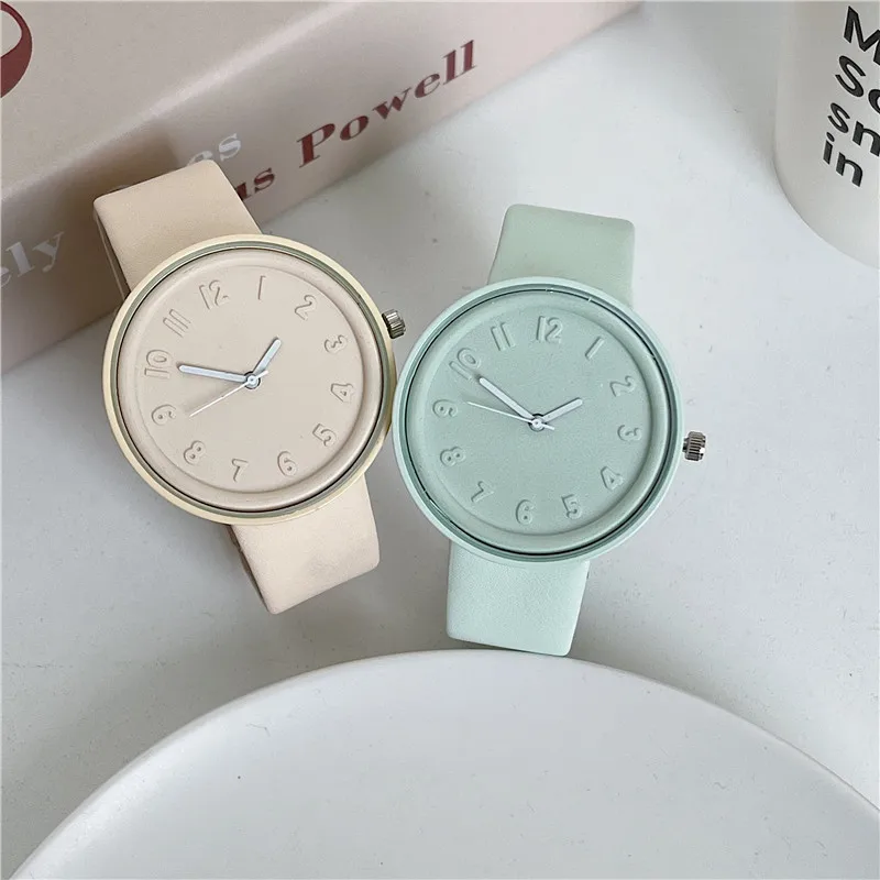マカロンカラーシリーズレディース腕時計高品質ファッションクォ - Minimalist Thin Watch のレビューと価格