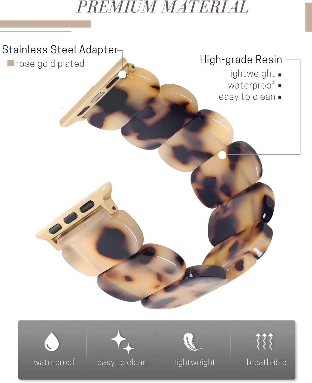 Heesch Tortoise 伸縮性のある時計バンド Ap - Apple Watch Band のレビューと価格