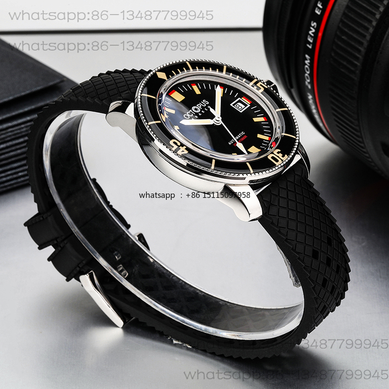 自動巻き機械式時計 サファイアバブルミラー 防水 バラクーダ - Waterproof Diving Watch のレビューと価格