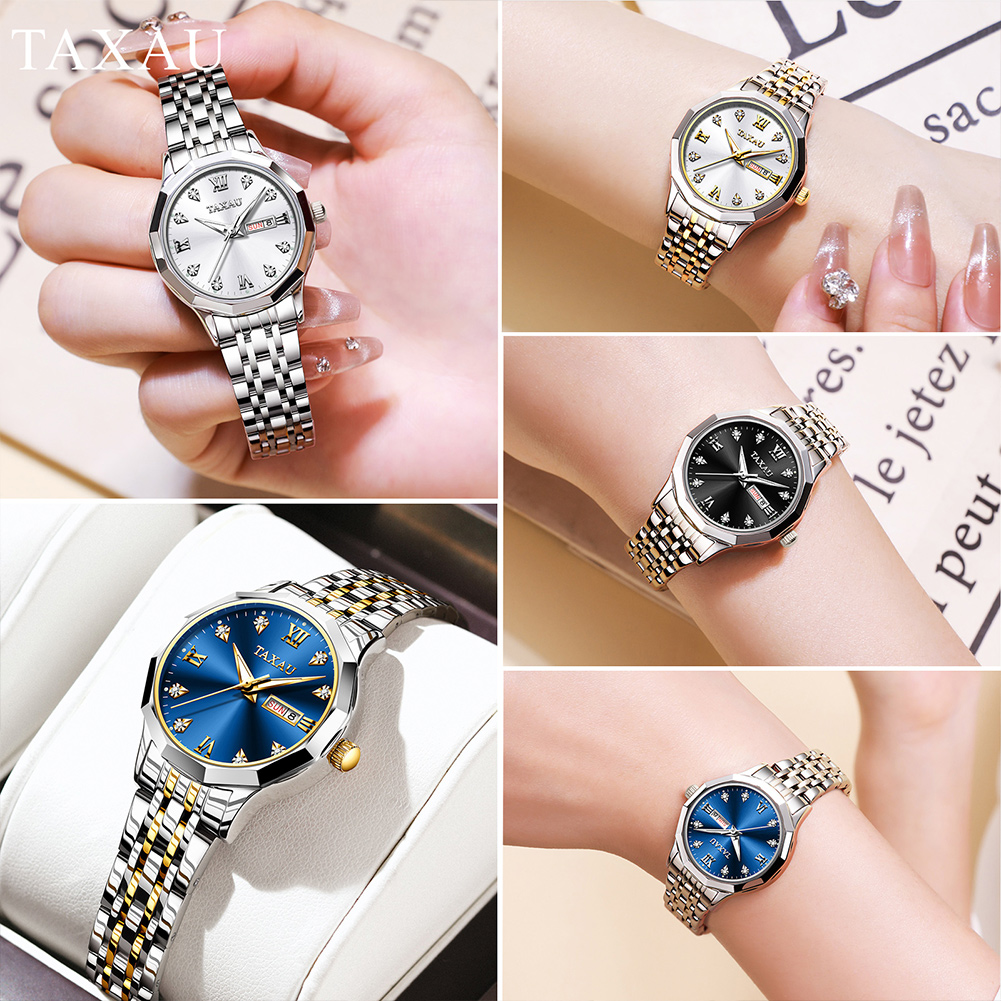 OLEVS ファッションゴールデン腕時計女性のためのステンレ - Waterproof Diving Watch のレビューと価格