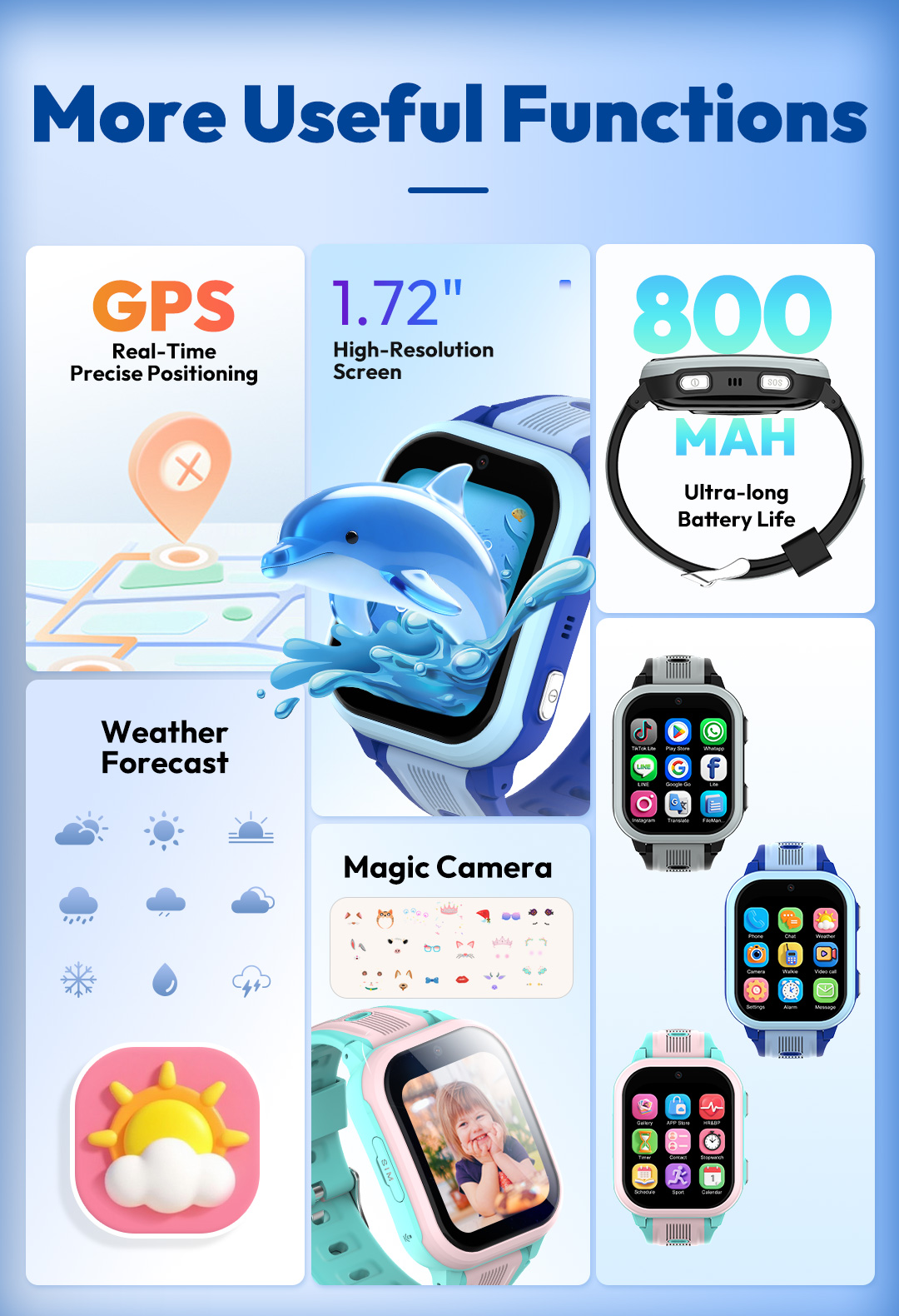 KT41スマートウォッチ - 4G対応子供用腕時計 - 高解 - Smartwatch Watches Gift For Boys With Gps のレビューと価格