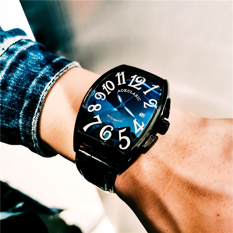 豪華なメンズ機械式時計、樽型スケルトンレザーストラップメンズ - Cartier Watch Tank のレビューと価格