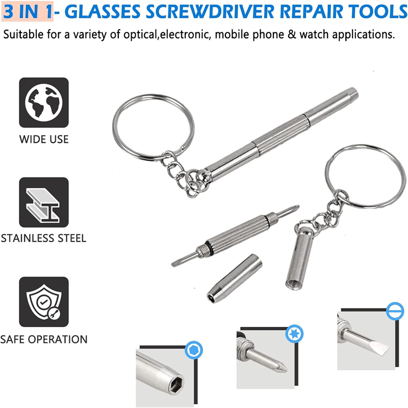 ミニハンドメガネドライバー 3-in-1 眼鏡修理キット多機 - Watch Tool Repair Kit のレビューと価格
