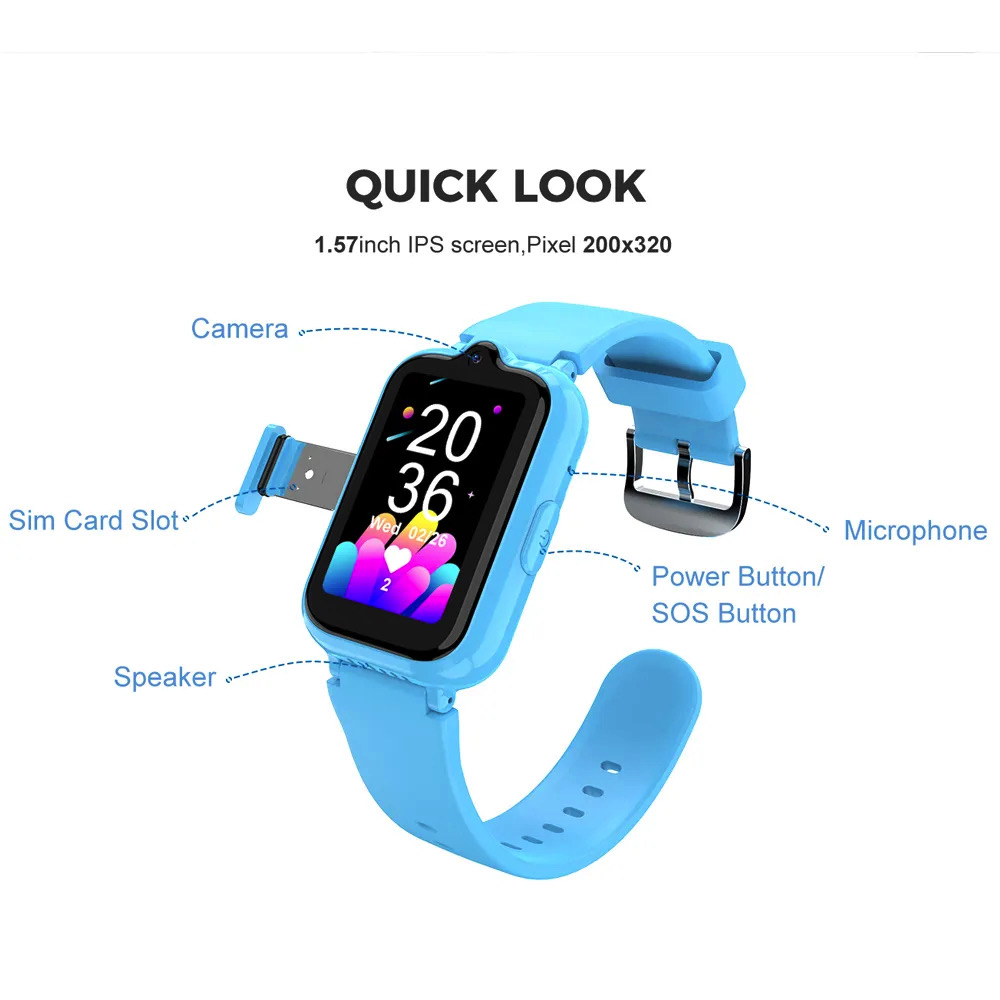 子供のための防水スマートウォッチ,HDカメラ,音声通話,so - Smartwatch Watches For Kid Boy With Gps のレビューと価格