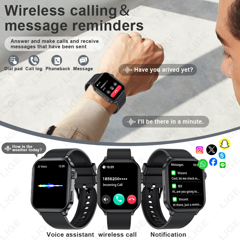 LIGE オリジナルブランドスマートウォッチ Bluetoo - Smartwatch Branded Watches For Women のレビューと価格