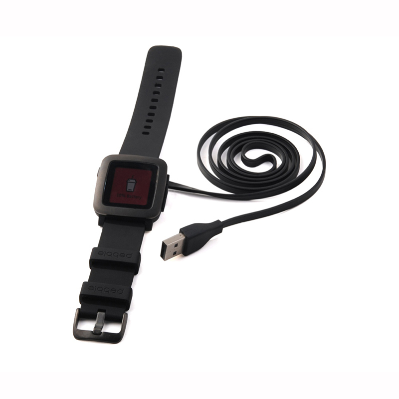ペブルタイムバンド用の黒のUSB充電ケーブル,ラウンド,時間 - Smartwatch Pebble Watches のレビューと価格