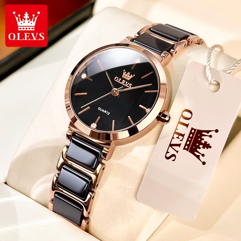 Olevsファッション女性時計relogio feminin - Minimalist Thin Watch のレビューと価格
